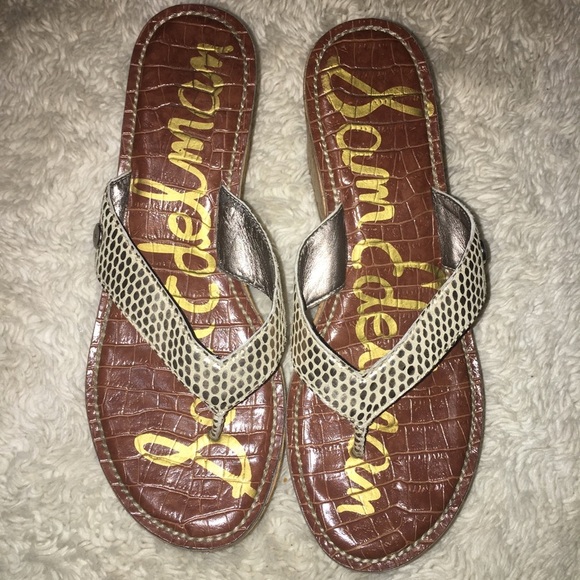 Sam Edelman Romy Leather Wedge Sandals - Picture 1 of 8